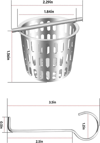 Colador ducha acero inox 2pulg con gancho