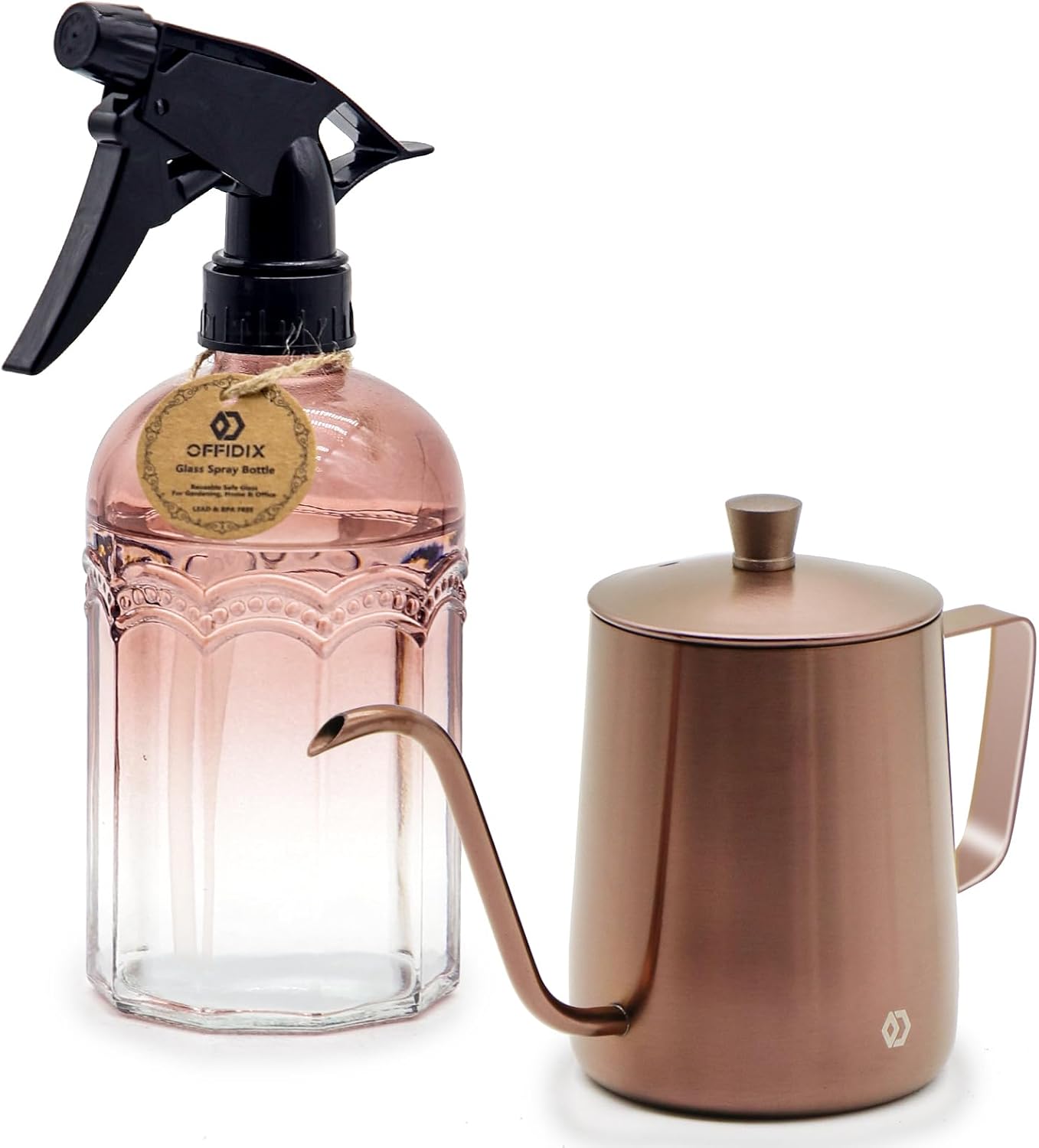 Regadera interior acero inox 21oz con botella spray vidrio
