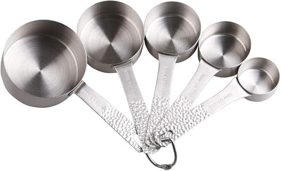 Set 5 Tazas Medidoras Acero Inox 18/8 Color Plata