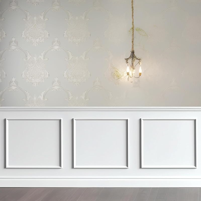 Kit 3 Molduras Pared Adhesivas Blancas Precortadas