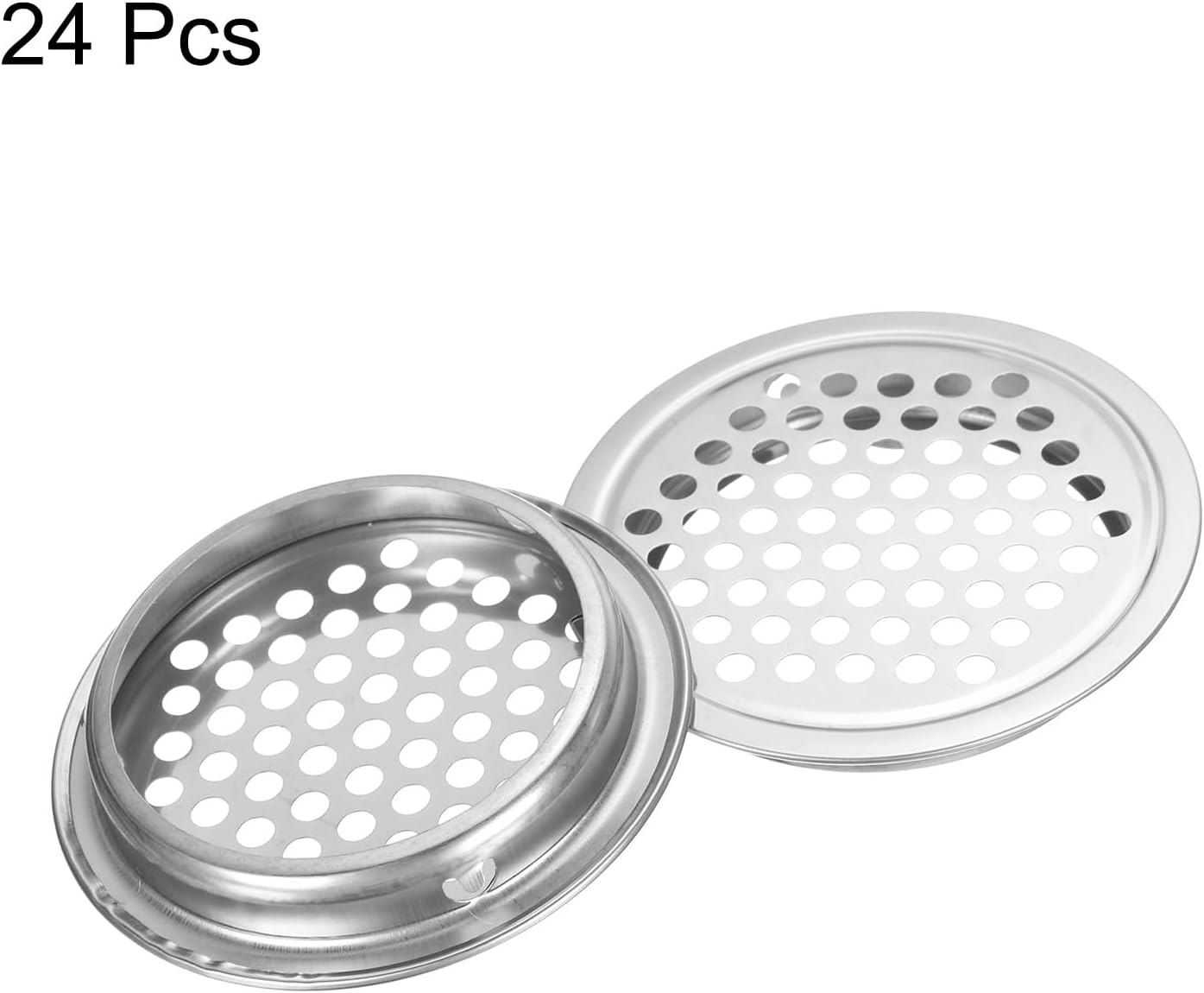 24 Rejillas Ventilación Acero Inox 2pulg Tono Plateado