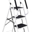 Escalera plegable 4 peldaños acero pedal ancho antiderrap