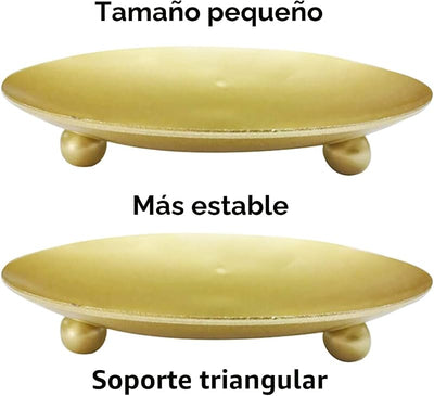 2 Pzas Portavelas Dorado para Velas LED y Cera Spa Bodas