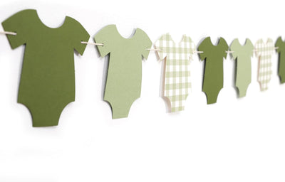 Banner body verde para baby shower niña y niño