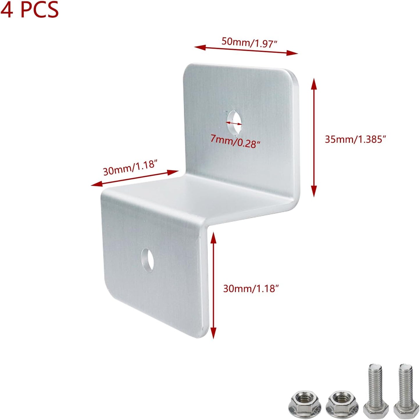 4 Set Soportes Panel Solar Aluminio Z Plata
