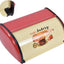 Caja pan metal encimera cocina con tapa enrollable rojo