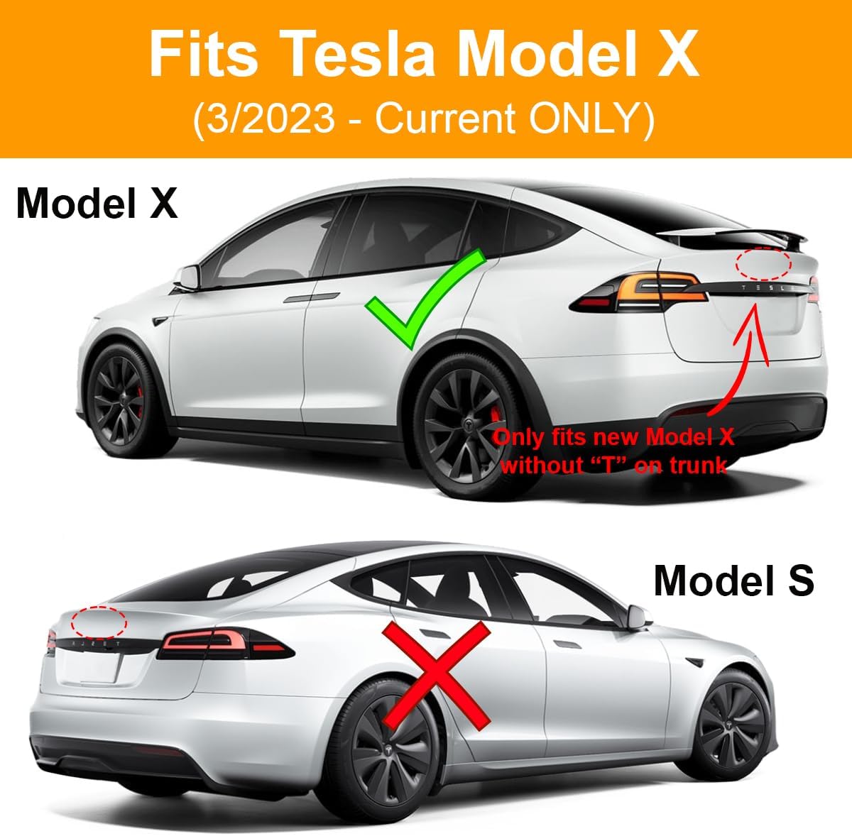 Envoltura portón trasera Tesla Model X 2 Pzas Rojo Brillante