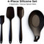Set 4 Espátulas Silicona con Soporte Negro Antiadherente