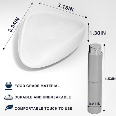 Juego taza dosificadora café botella spray cerámica