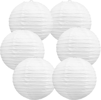 Farolillos papel blanco 10pulg decorativos cumpleaños bodas