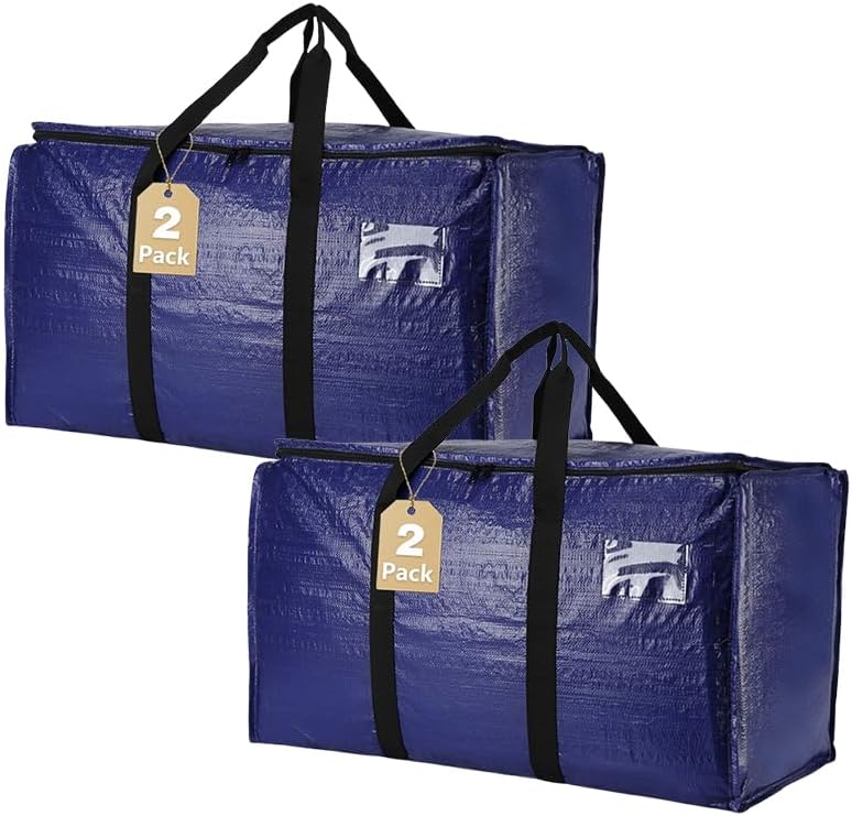 2 Pzas Bolsas Transparentes Mudanzas con Asas y Cremalleras