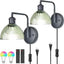 2 Apliques Pared Lámpara Moderna Vidrio Acanalado RGBW