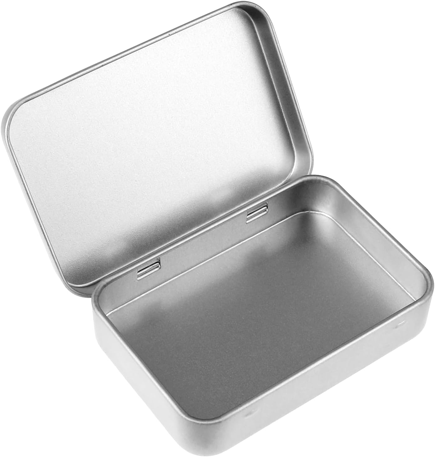 Caja metal con tapa bisagras almacenamiento portátil