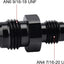 Adaptador recto negro 2 Pzas AN4 Macho
