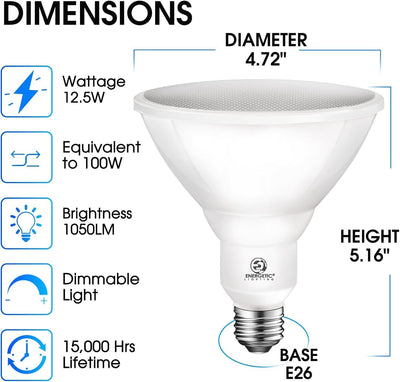 Bombilla LED PAR38 2700K blanco suave regulable 12.5W