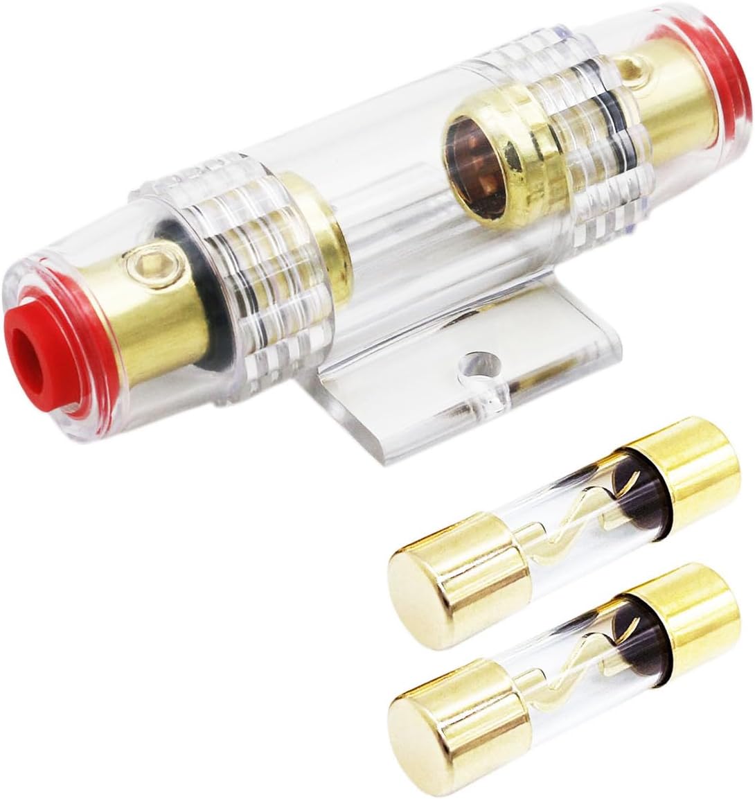 Portafusibles AWG 4-8 con fusibles tipo AGU 60A para audio alarma