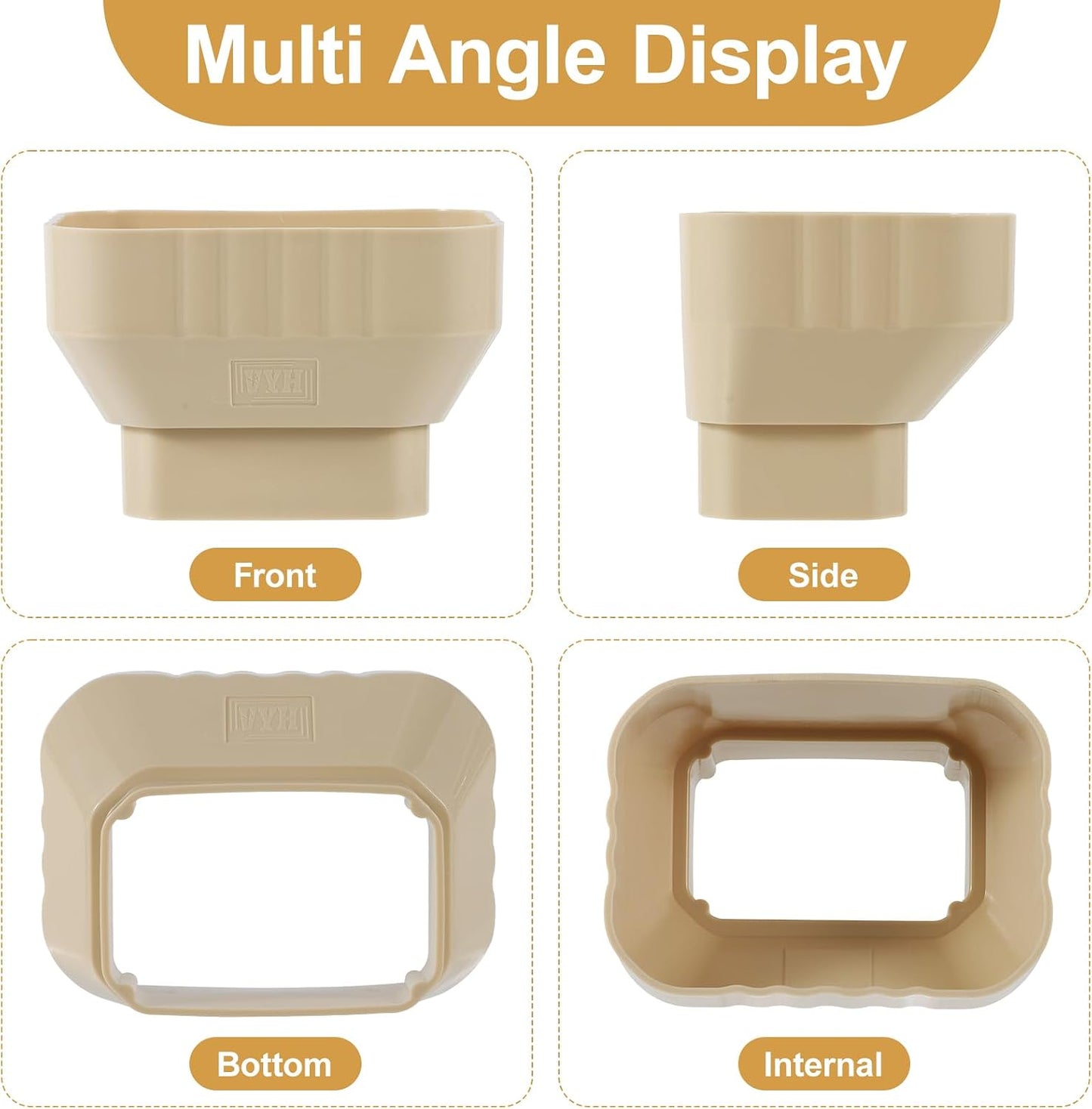 Adaptador bajante 3x4 a 2x3 crema 2uds