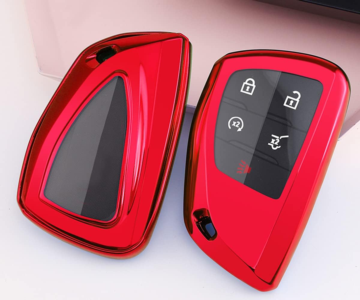 Funda TPU llavero GMC Yukon Chevy Suburban Tahoe 6B 21-22 rojo