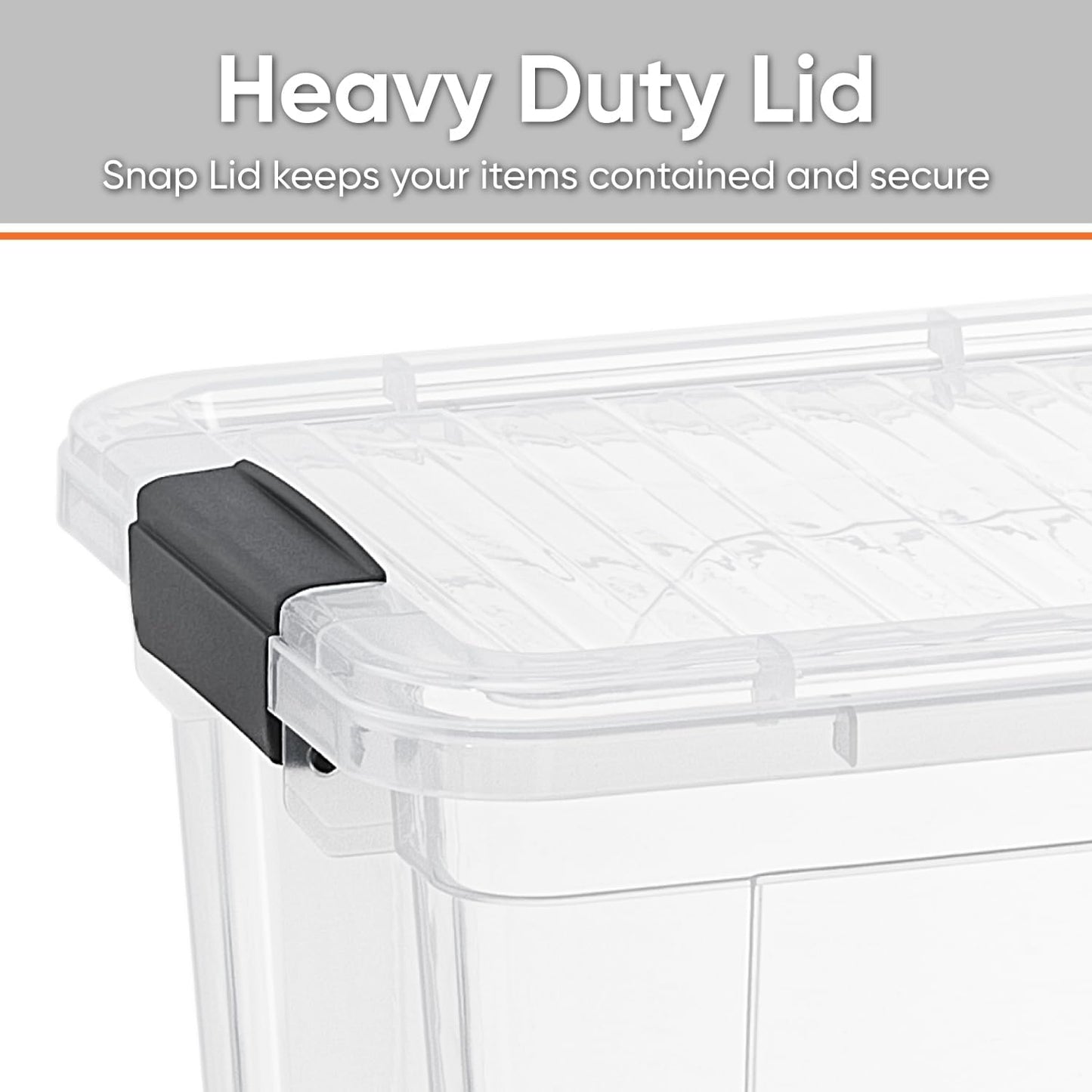 Caja plástico transparente 49qt con tapa apilable sin BPA