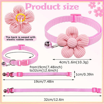 Set 36 Pzas Collares Flores y Lazos para Mascotas Pequeñas