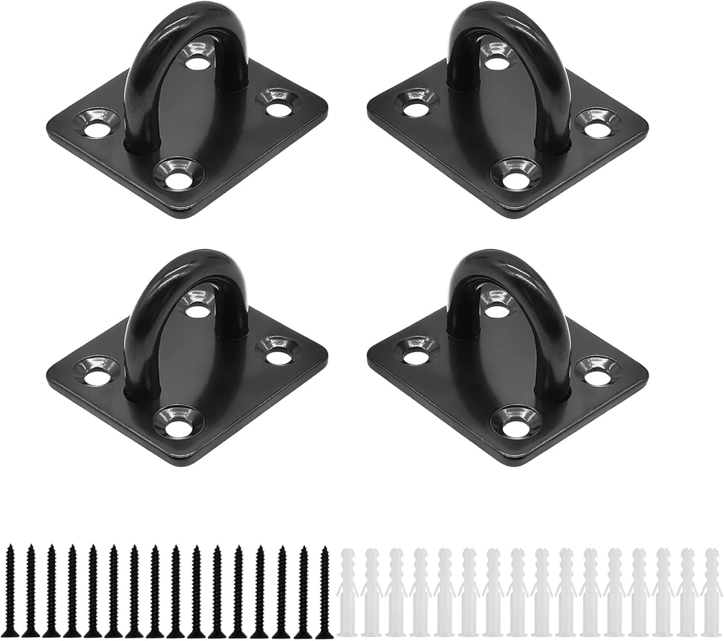 4 Pzas Placas Ojo Almohadilla M6 Acero Inox 304 con Gancho y Bucle