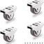4 Ruedas rígidas 1.25pulg goma placa acero muebles