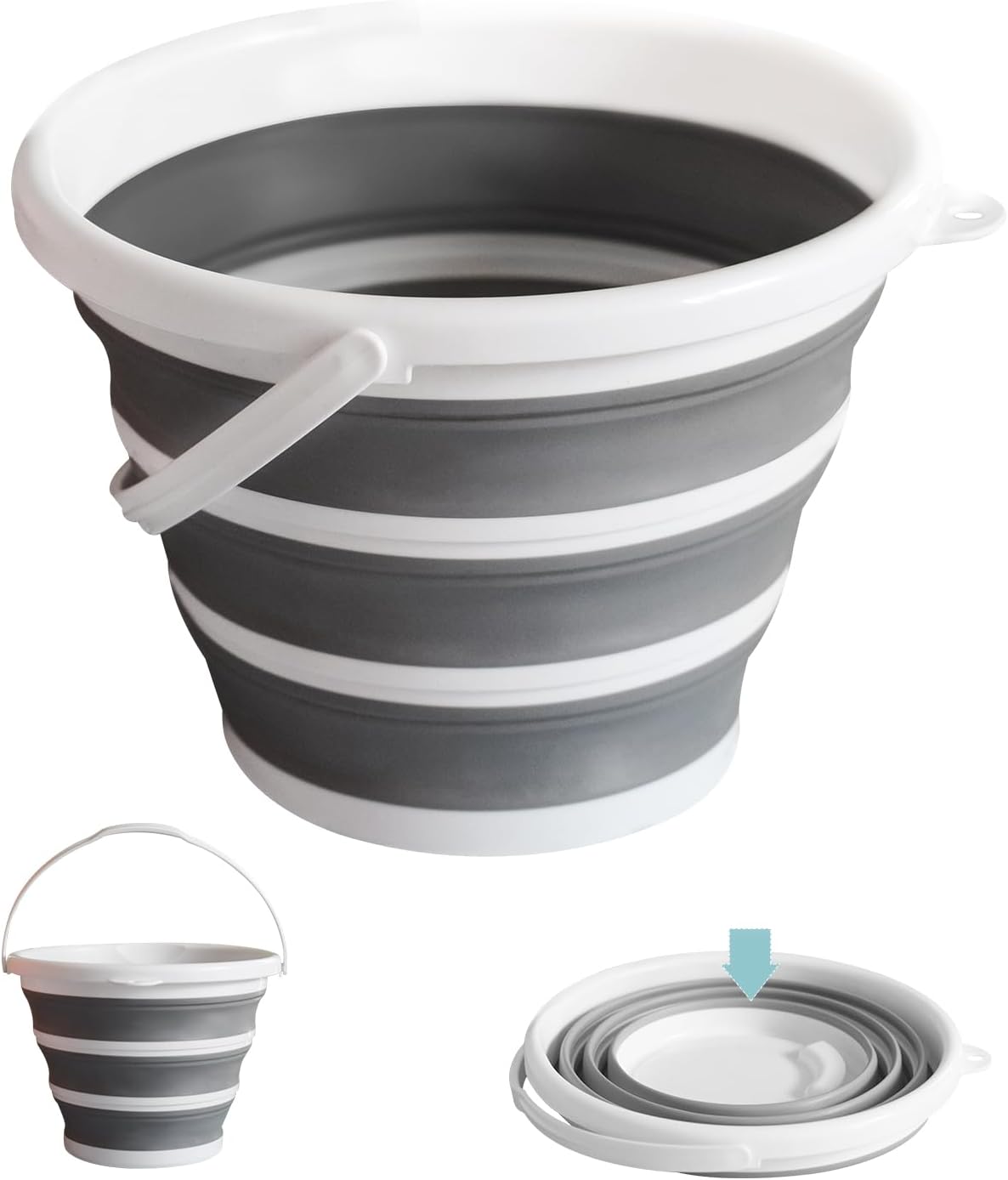 Cubo agua plegable 10L diseño mango portátil