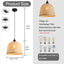 Lámpara colgante bambú ratán 11pulg pack 3 luces sala cocina