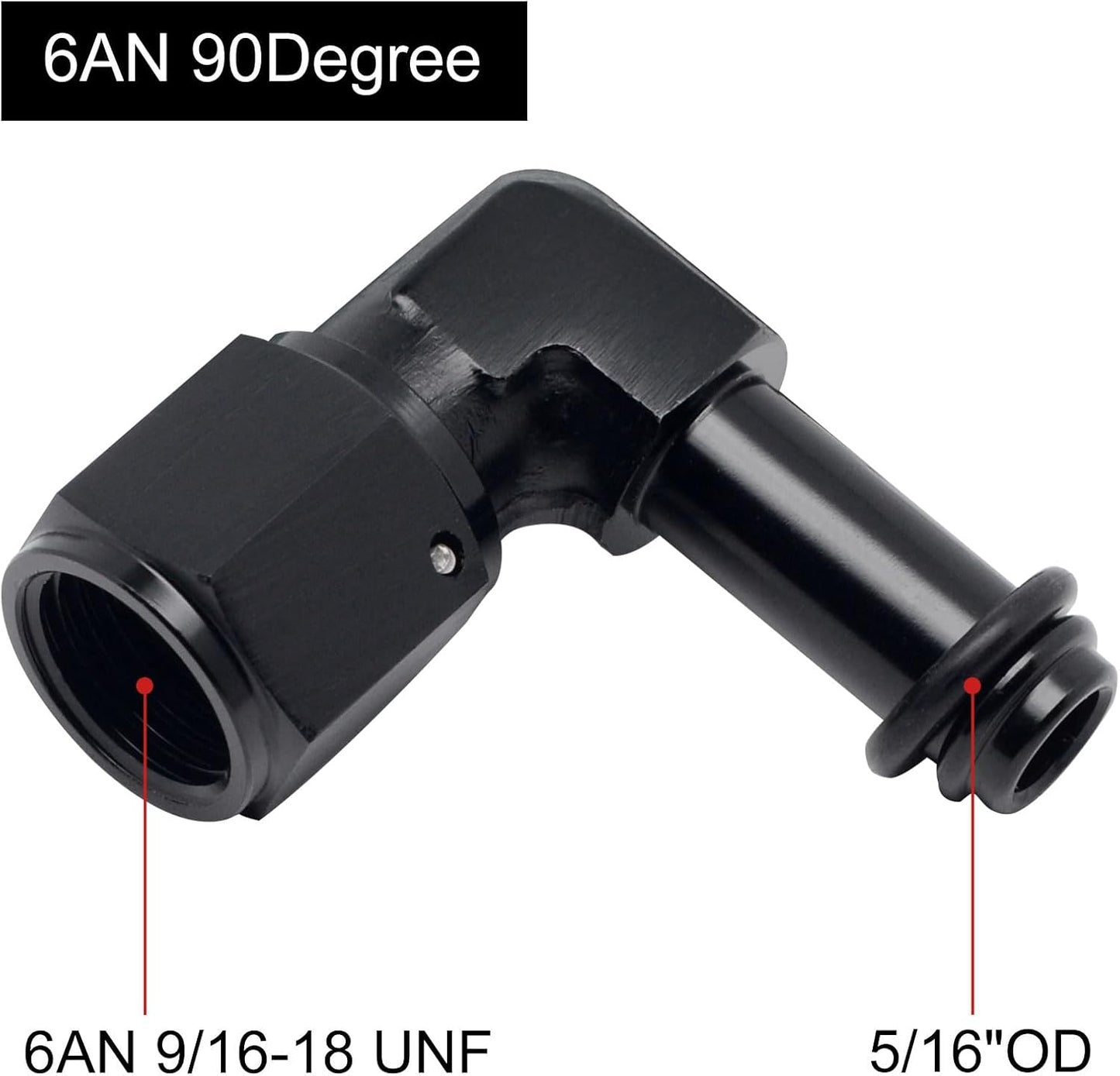 Codo adaptador manguera giratoria 90grados aluminio negro
