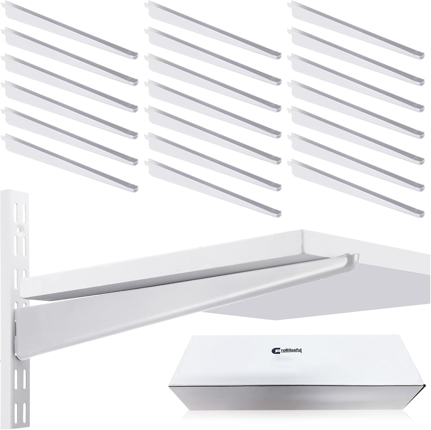 20 Uds Soportes Estante Alambre Resistentes 11.5" Blanco