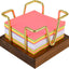 Soporte notas adhesivas madera nogal 3x3pulg dorado