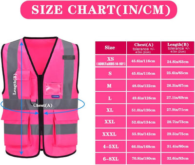 Chaleco seguridad rosa mujer con reflectantes talla XXL