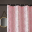 Cortina ducha rosa 72pulg azulejos marroquíes geométricos