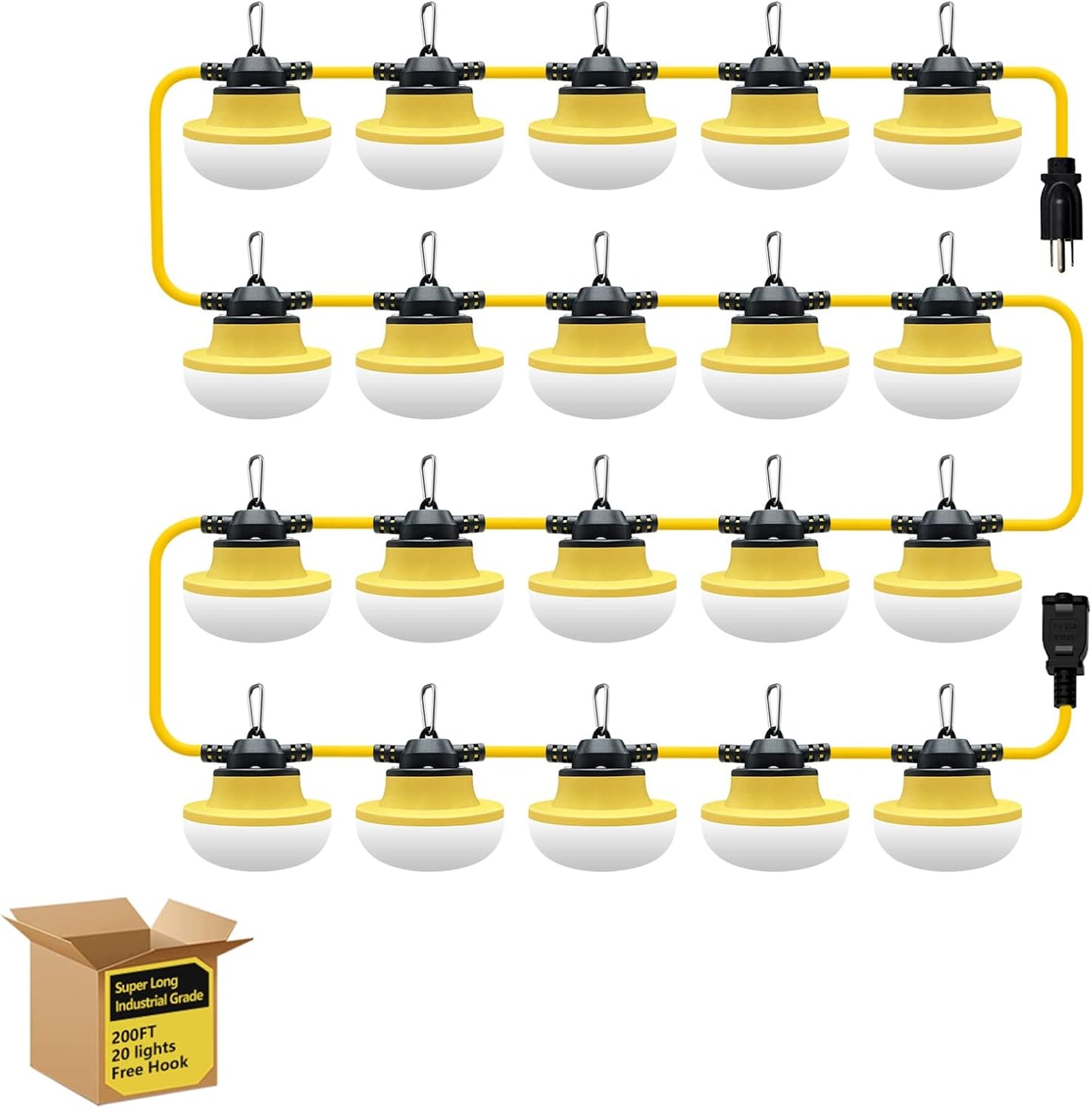 Luces cadena LED 200ft grado industrial para construcciones