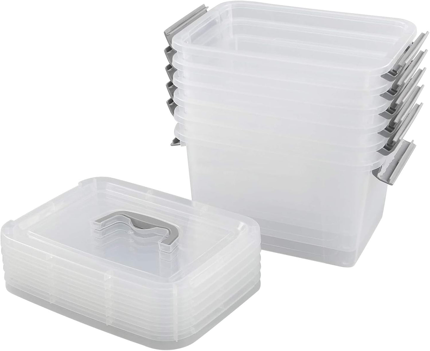 Caja almacenamiento 5qt con tapa 6 pzas plástico