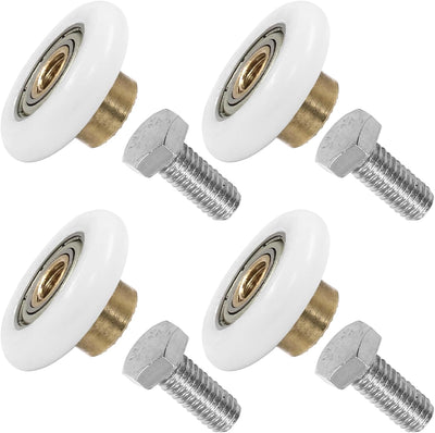 Set 4 rodillos puerta ducha 1pulg para correderas vidrio baño