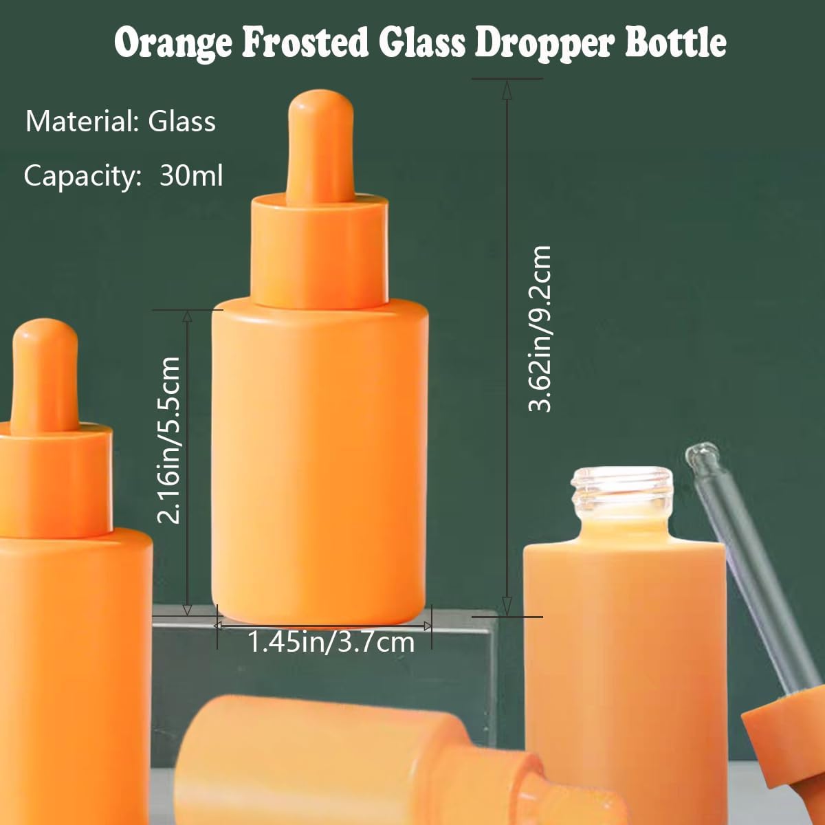 4 Botellas Vidrio Esmerilado con Cuentagotas 1.0oz y Embudos