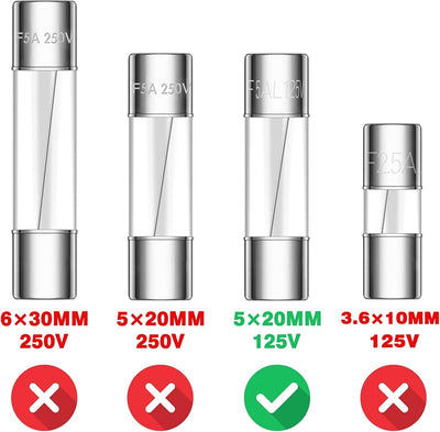 20 Pzas Fusibles Navidad 5A 125V Vidrio para Luces C9