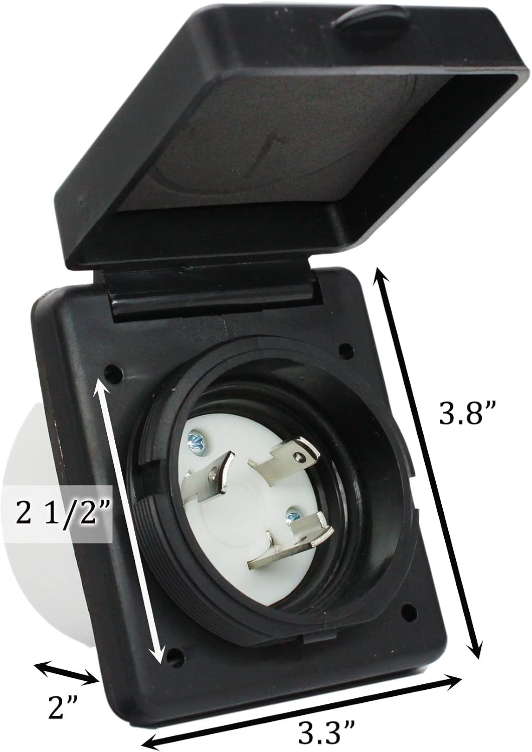 Conector enchufe RV 30A 125V para remolque marino negro