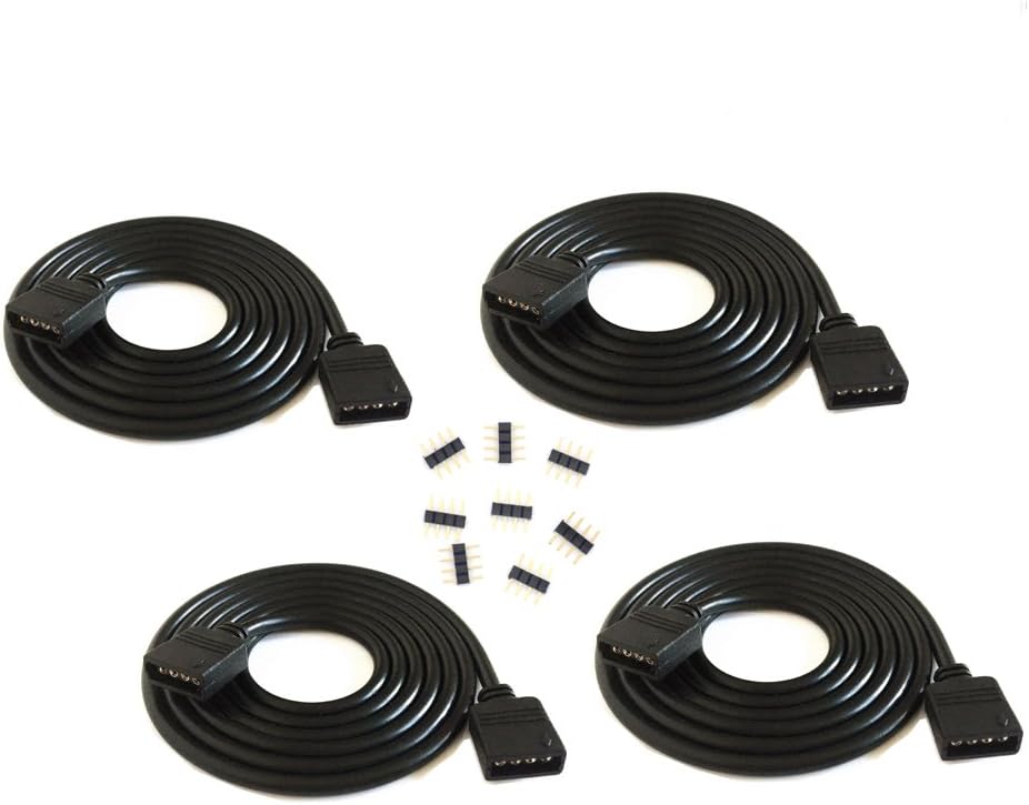 Cable extensión RGB 4 colores 6.6ft conector LED tira luz SMD