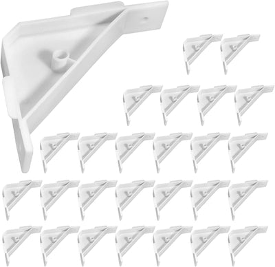 40 Pzas Soporte Triangular para Gabinete Plástico Blanco