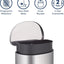 Bote basura acero inox 13gal