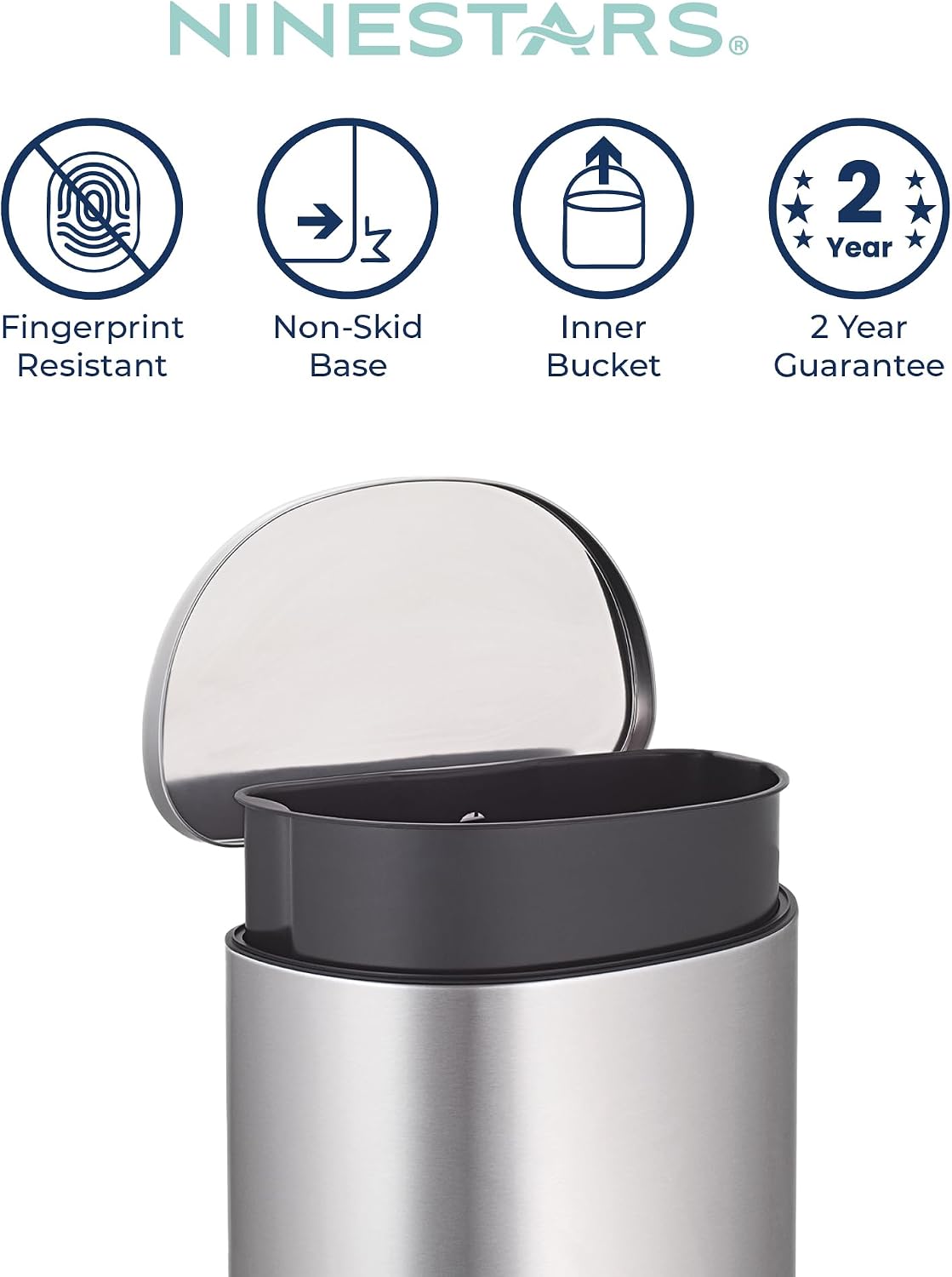 Bote basura acero inox 13gal
