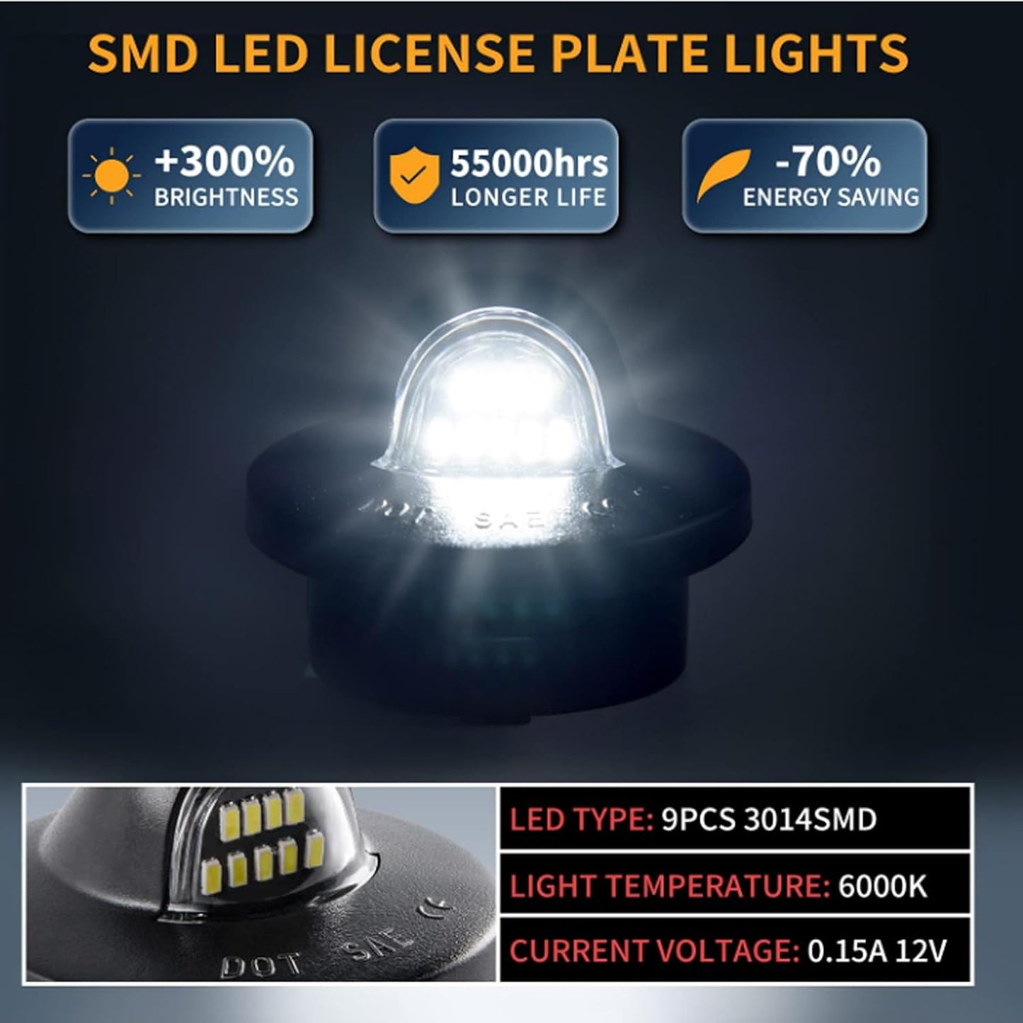 Luces LED matrícula repuesto parachoques Ford F150 F250