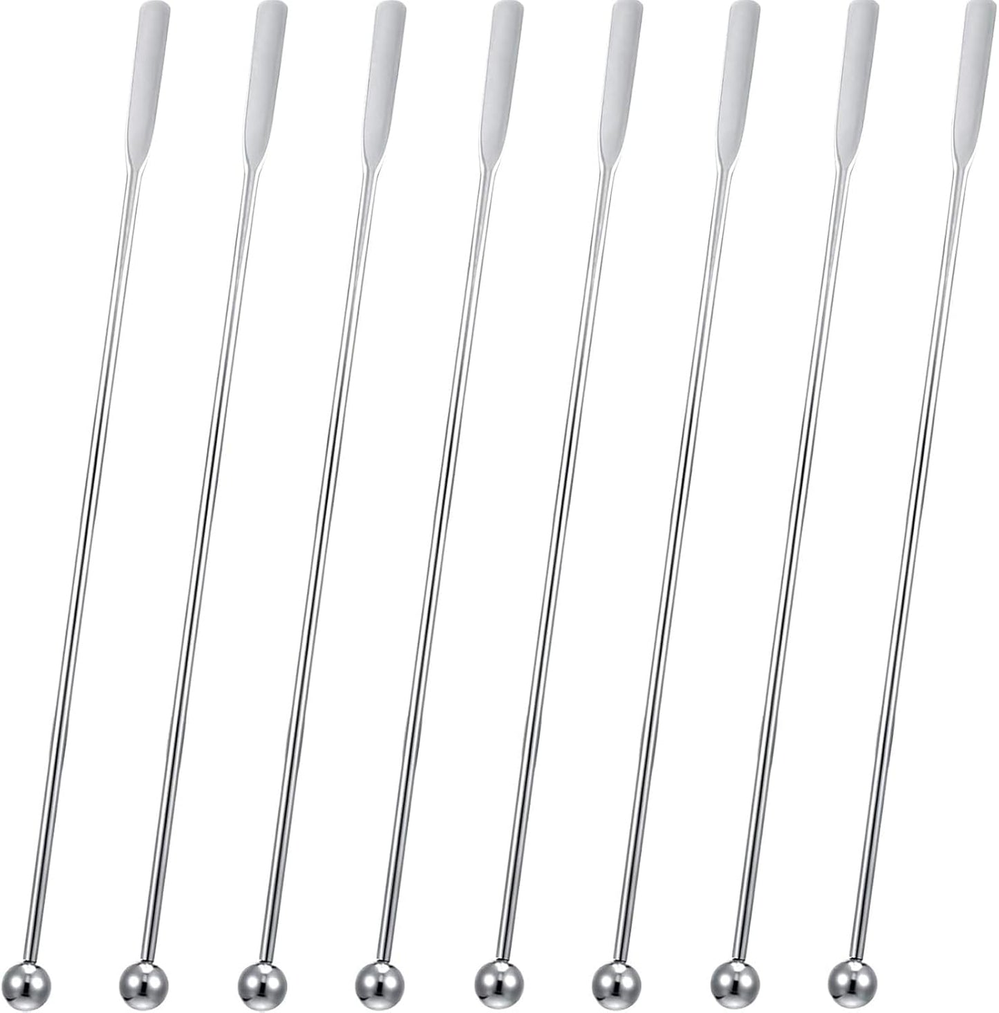 8 Palitos Acero Inox Agitadores Bebidas Plateado