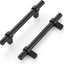 15 Manijas Gabinete Cocina 6-3/8" Negro Mate Acero Inox