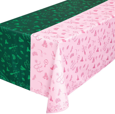 Mantel Bruja Rosa Verde 2.74x1.37m Decoración Mesa Niños
