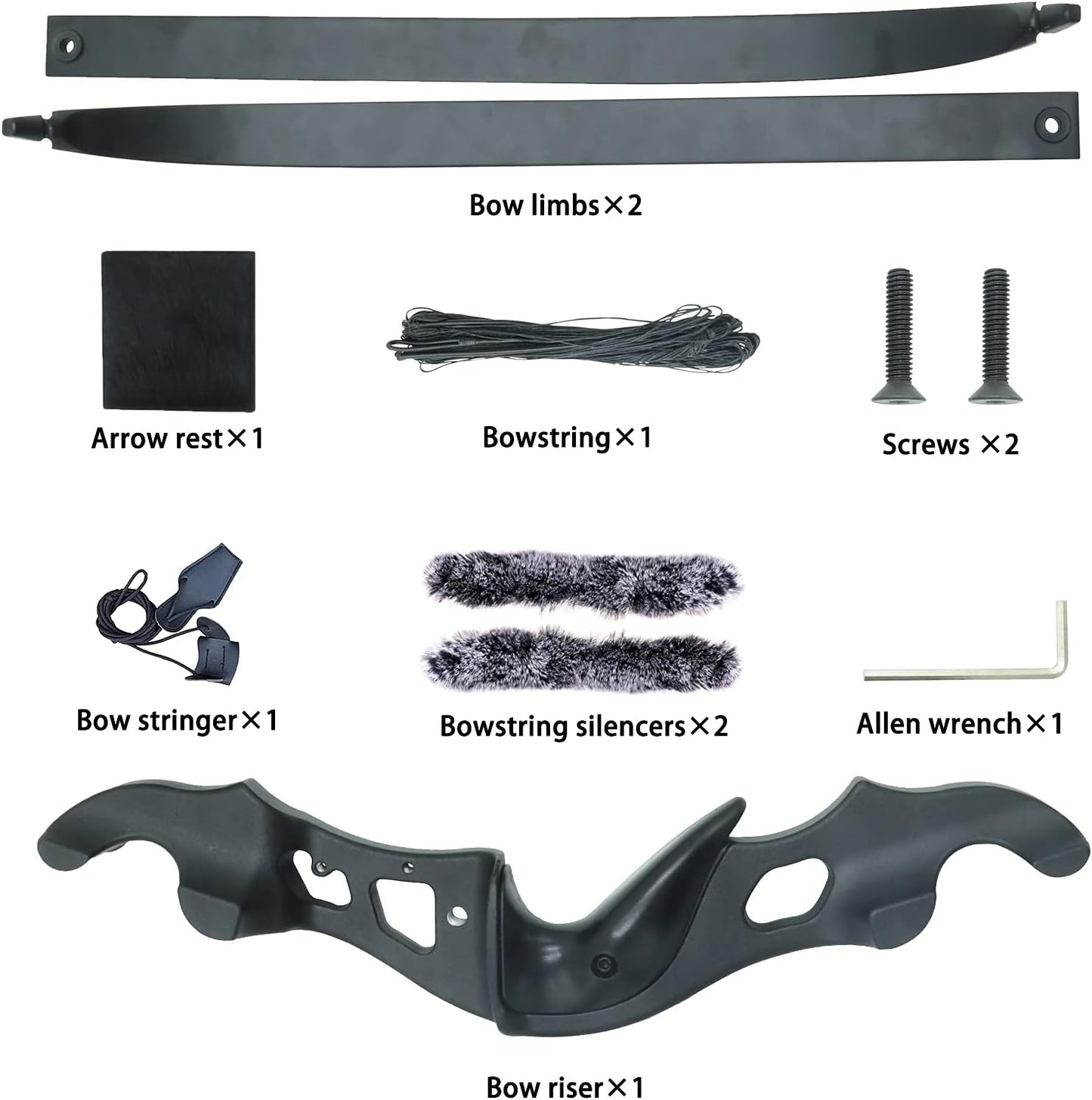 Arco recurvo adulto 60" 20-55lb derecho aluminio