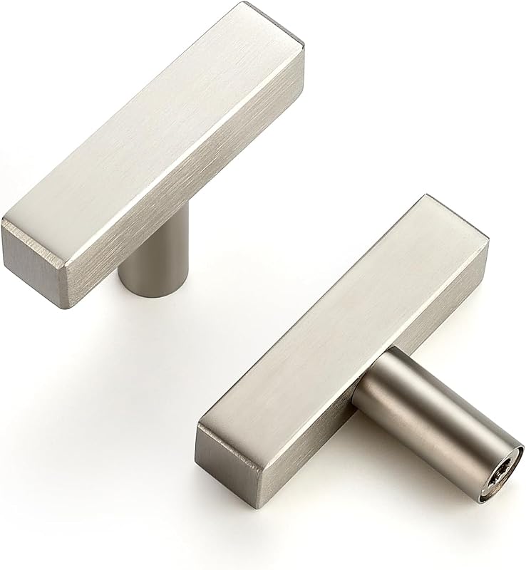 20 Pomos Níquel Cepillado 2" Tiradores Cajón Metal Sólido
