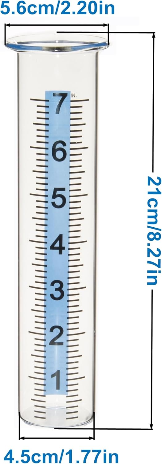 Tubo vidrio repuesto medidor lluvia 7pulg tapa patio exterior